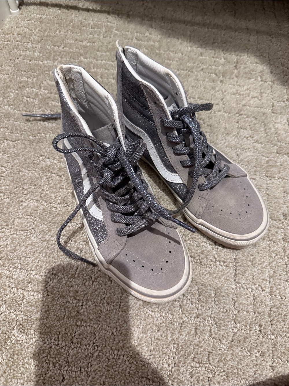 Vans High-Top Sneakers in Gray and White